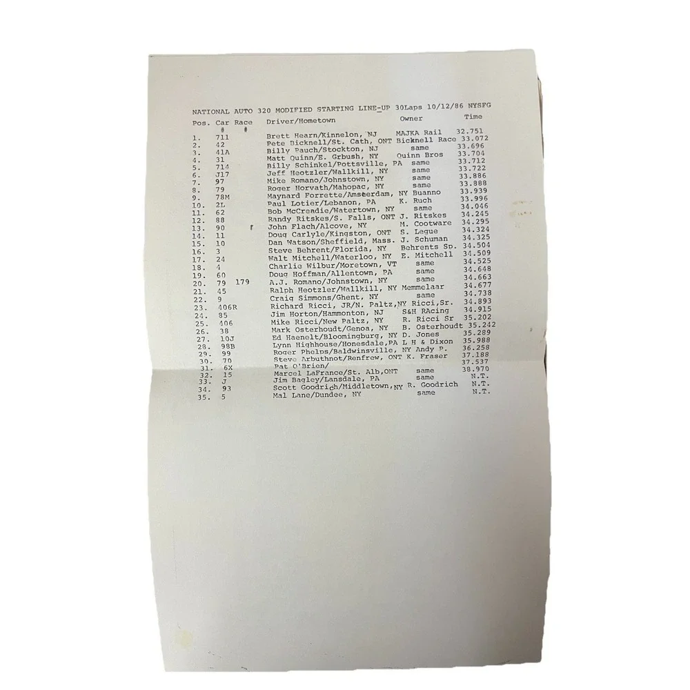 1986 Super‎ Dirt Week Program  Modifieds and World of Outlaws Sprint Cars